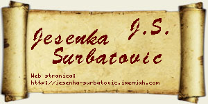 Jesenka Šurbatović vizit kartica